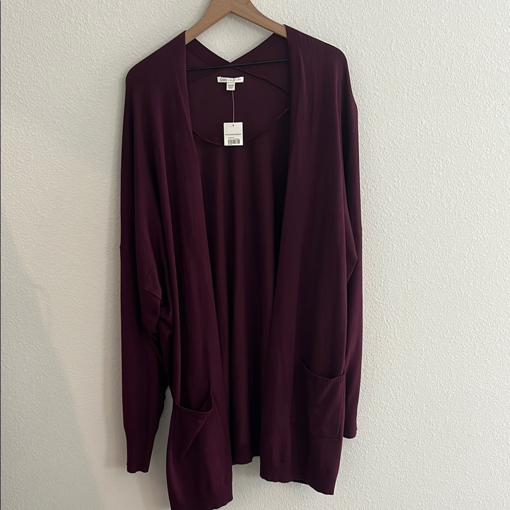 Cato NWT Elderberry Lightweight Open Knit Cardigan 26/28 | Lagenlook Minimalist